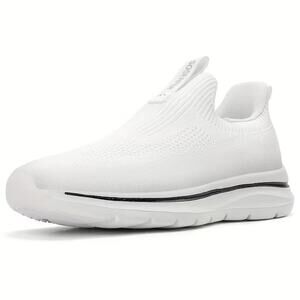 NWT ~ Women's Hands Free Slip On White Mesh Athletic Shoes Sneakers ~ 12 1/2